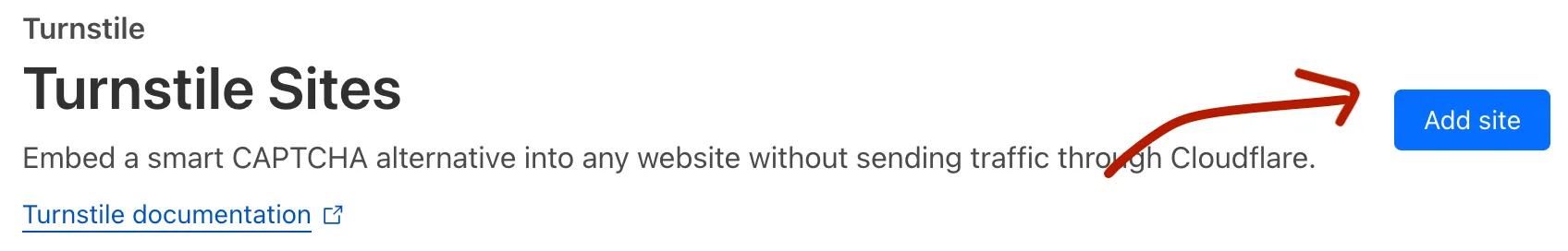 Turnstile dashboard - site settings