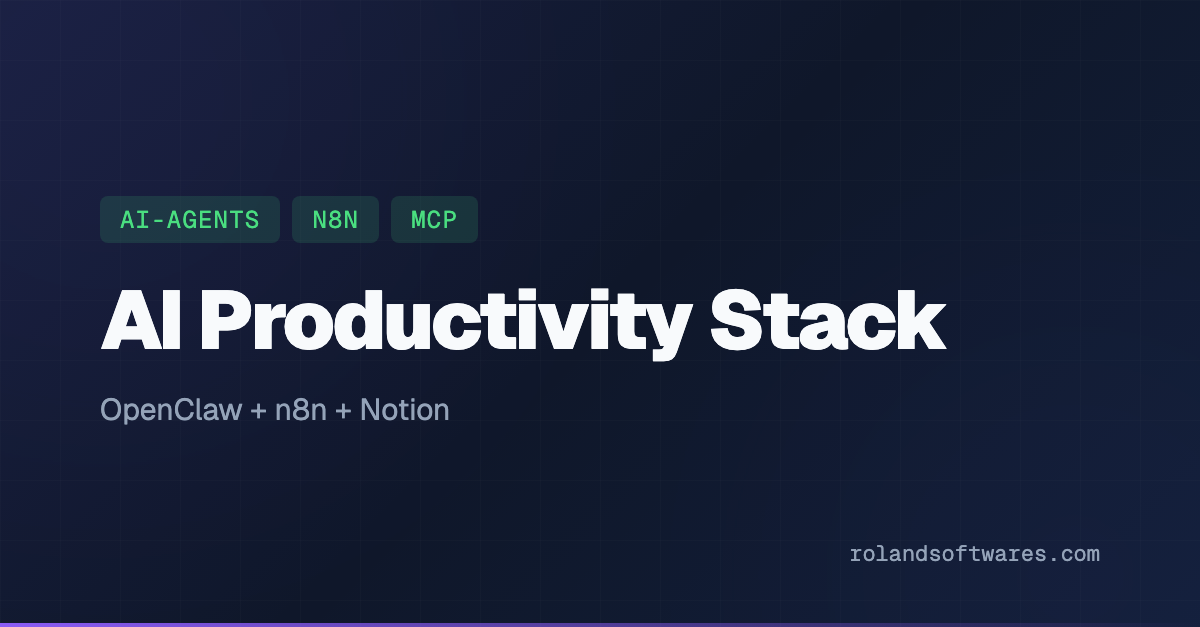 AI Productivity Stack: OpenClaw + n8n + Notion — The 3-layer AI productivity stack for founders. Notion for thinking, n8n for automating, OpenClaw for acting. Architecture and examples.