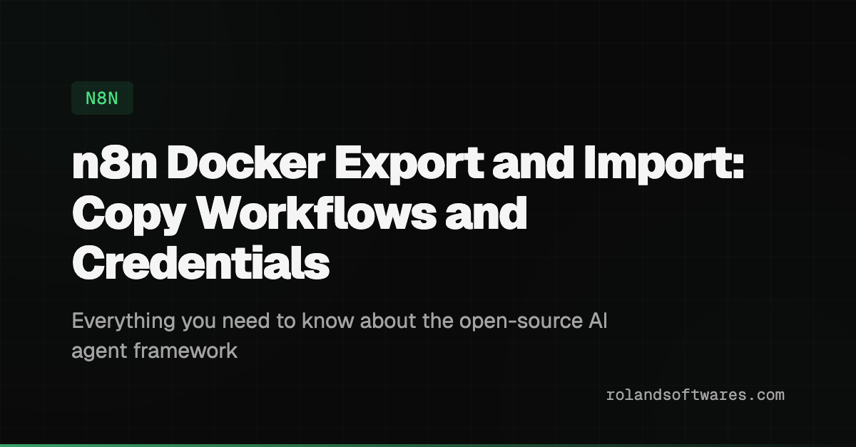 Export n8n Workflows Between Docker Containers in 5 Minutes