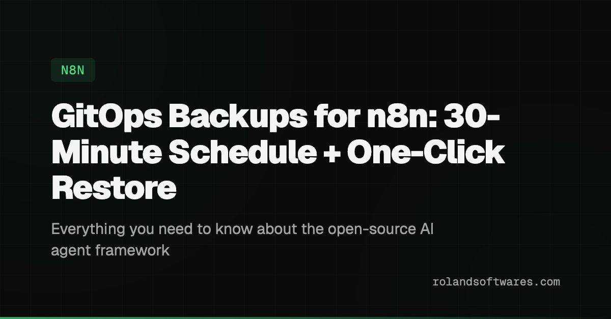 GitOps Backups for n8n: 30‑Minute Schedule + One‑Click Restore